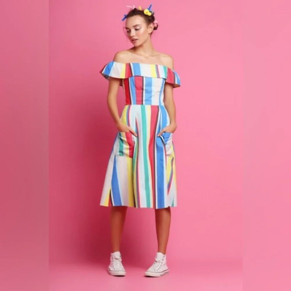 ASOS Multicolor Strapless Dress - Picture 3 of 8